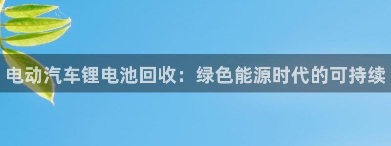 尊龙凯时人生就是搏客户：电动汽车锂电池回收：绿色能源时代的可持续